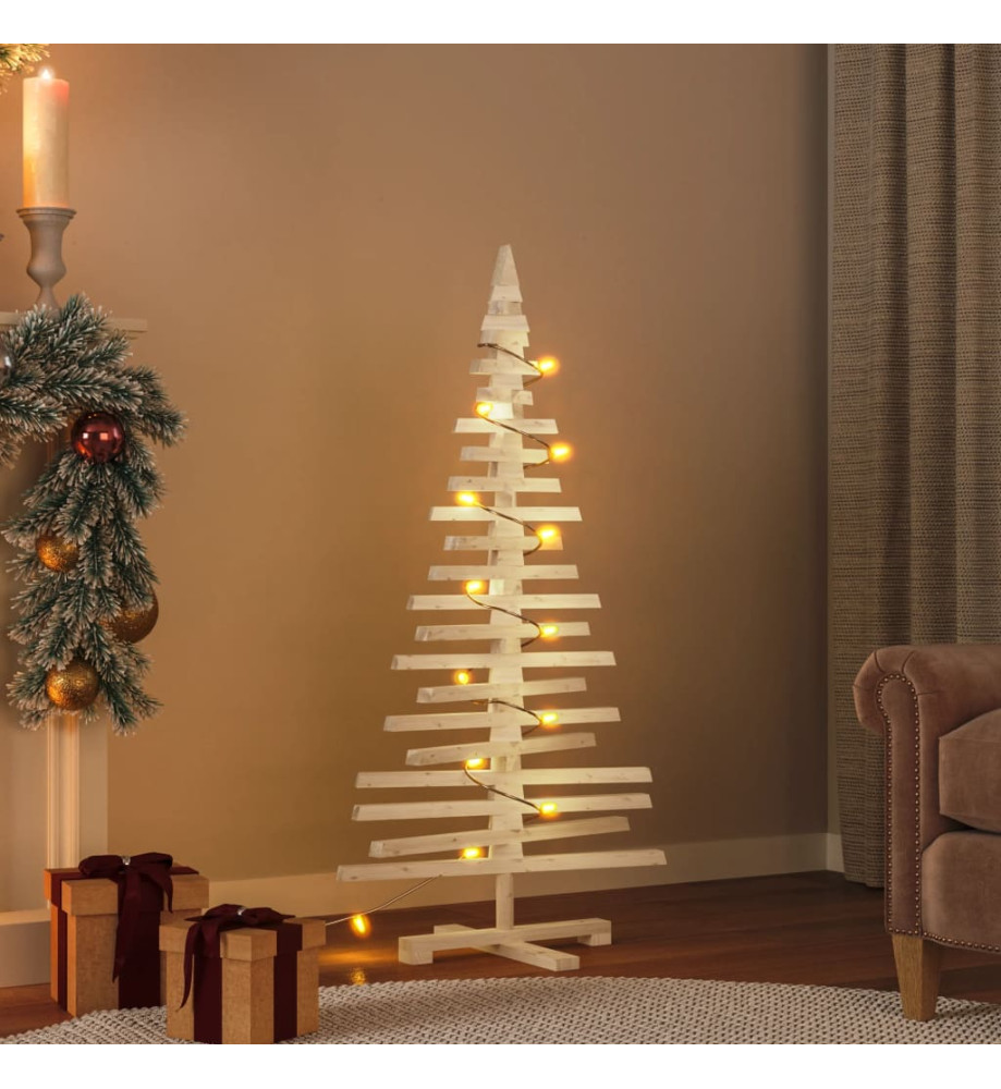 Arbre de Noël en bois pour décoration 120 cm bois massif de pin