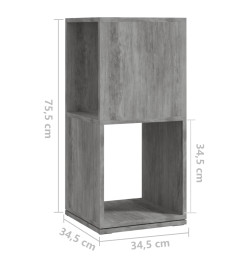 Armoire rotative Gris béton 34,5x34,5x75,5 cm Aggloméré