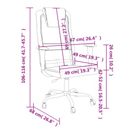 Chaise de bureau gris tissu en maille et similicuir