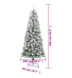 Sapin de Noël artificiel à charnières avec neige floquée 240 cm