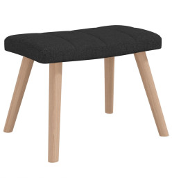 Chaise à bascule avec tabouret Noir Tissu