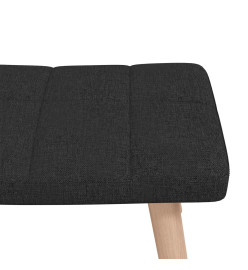 Chaise à bascule avec tabouret Noir Tissu