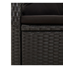 Mobilier à dîner de jardin et coussins 5pcs Noir Résine tressée
