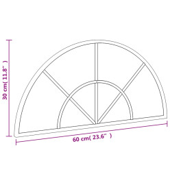 Miroir mural noir 60x30 cm arche fer