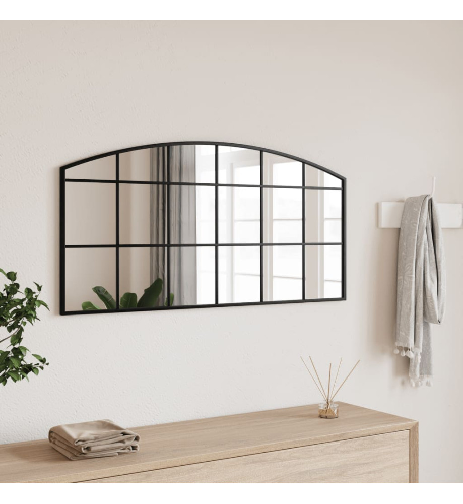 Miroir mural noir 100x50 cm arche fer