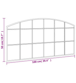 Miroir mural noir 100x50 cm arche fer