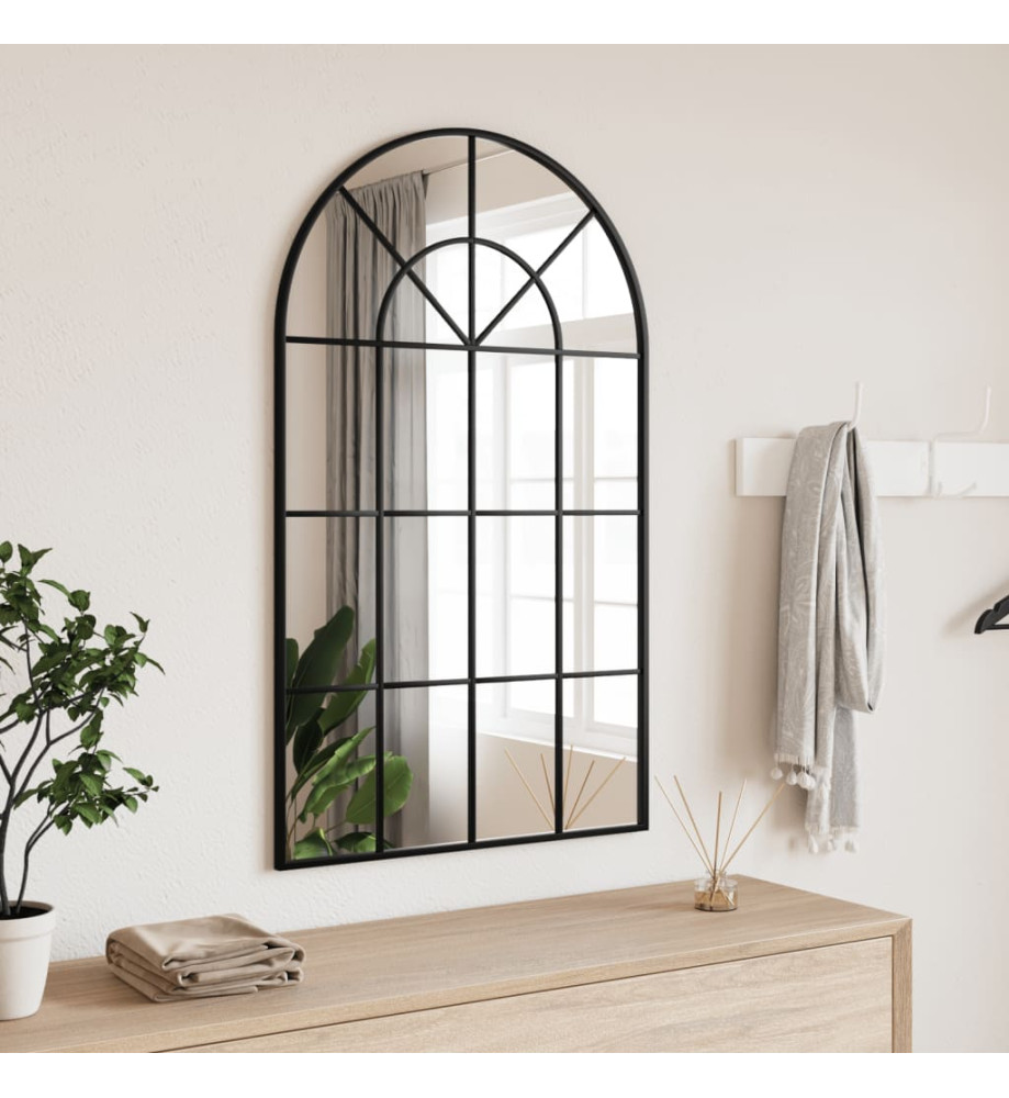 Miroir mural noir 60x100 cm arche fer