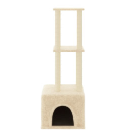 Arbre à chat avec griffoirs en sisal Crème 133,5 cm