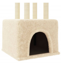 Arbre à chat avec griffoirs en sisal Crème 133,5 cm