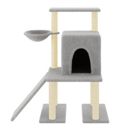 Arbre à chat avec griffoirs en sisal Gris clair 96,5 cm