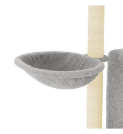 Arbre à chat avec griffoirs en sisal Gris clair 96,5 cm