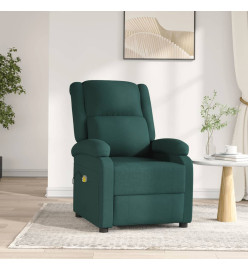 Fauteuil électrique de massage Vert foncé Tissu