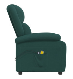 Fauteuil électrique de massage Vert foncé Tissu