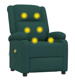 Fauteuil électrique de massage Vert foncé Tissu