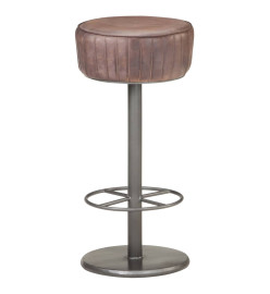 Tabouret de bar Marron Cuir véritable