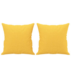 Coussins décoratifs 2 pcs Jaune clair 40x40 cm Tissu