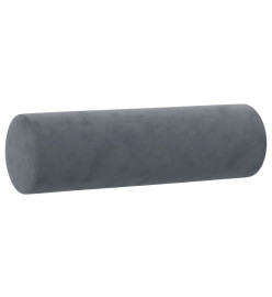 Coussins décoratifs 2 pcs Gris foncé Ø15x50 cm Velours