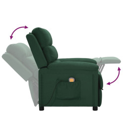 Fauteuil de massage Vert foncé Tissu