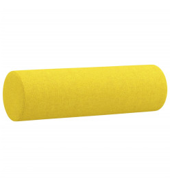 Coussins décoratifs 2 pcs Jaune clair Ø15x50 cm Tissu