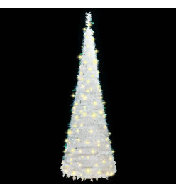 Sapin de Noël artificiel escamotable 150 LED blanc 180 cm