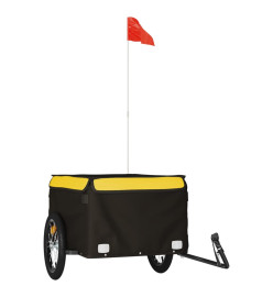 Remorque pour vélo noir et jaune 45 kg fer