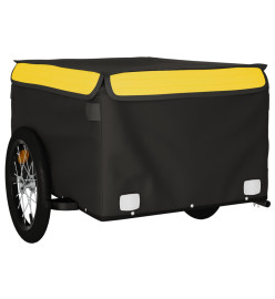 Remorque pour vélo noir et jaune 45 kg fer