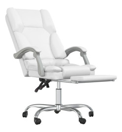 Fauteuil de massage inclinable de bureau Blanc Similicuir