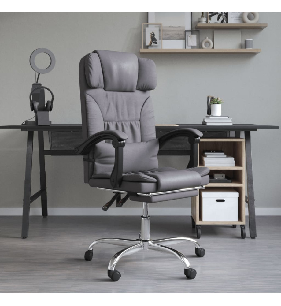 Fauteuil de massage inclinable de bureau Gris Similicuir