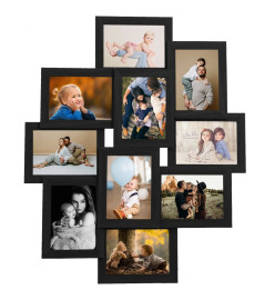 Collage de cadres photo pour photo de 10x(13x18 cm) Noir MDF