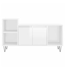 Meuble TV Blanc brillant 100x35x55 cm Bois d'ingénierie