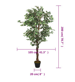 Ficus artificiel 1260 feuilles 200 cm vert