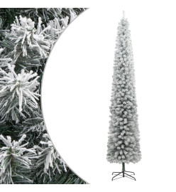 Sapin de Noël mince avec support et flocon de neige 300 cm PVC