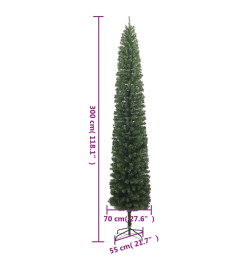 Sapin de Noël mince avec support 300 cm PVC