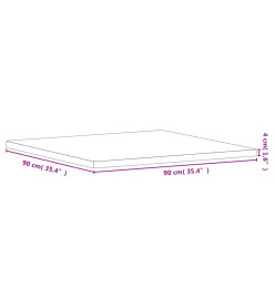 Dessus de table 90x90x4 cm carré bois massif de hêtre