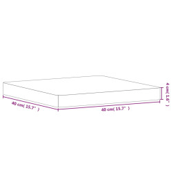 Dessus de table 40x40x4 cm carré bois massif de hêtre