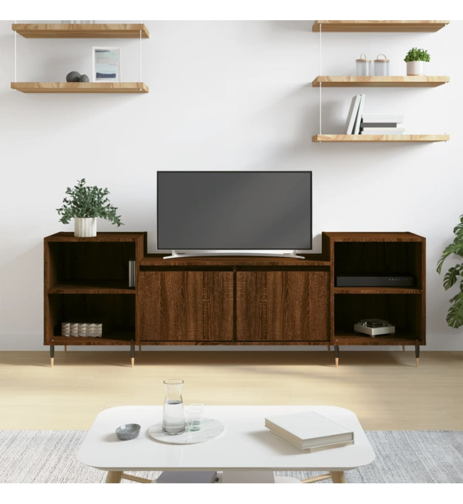 Meuble TV Chêne marron 160x35x55 cm Bois d'ingénierie