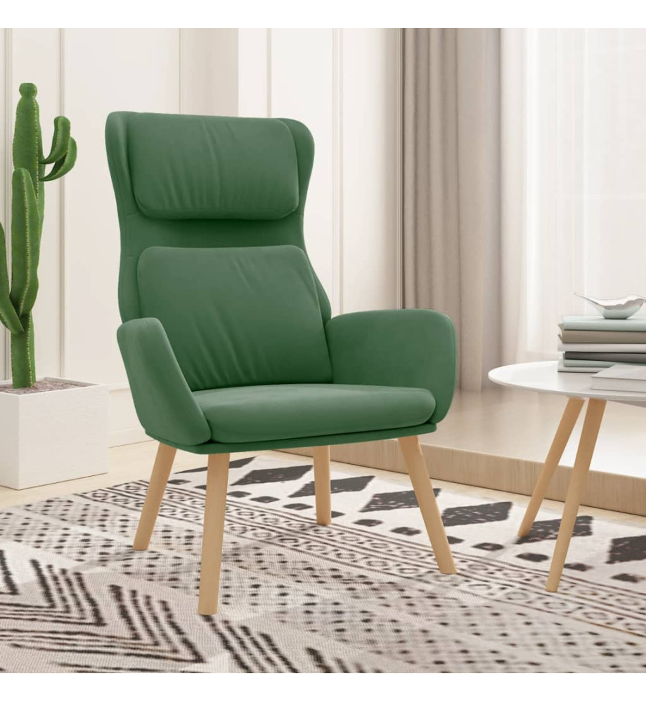 Chaise de relaxation Vert clair Velours