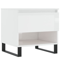 Table basse blanc brillant 50x46x50 cm bois d’ingénierie
