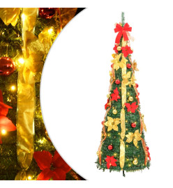 Sapin de Noël artificiel escamotable 200 LED vert 210 cm