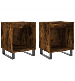 Tables de chevet 2 pcs chêne fumé 40x35x50 cm bois ingénierie