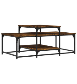 Table basse chêne fumé 102x60x45 cm bois d'ingénierie