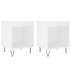 Tables de chevet 2 pcs blanc 40x35x50 cm bois d’ingénierie