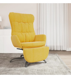 Chaise de relaxation avec repose-pied Jaune moutarde Tissu