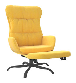 Chaise de relaxation avec repose-pied Jaune moutarde Tissu