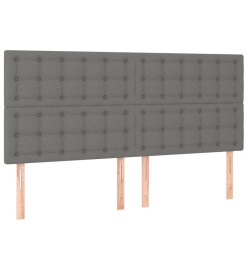 Sommier tapissier et matelas et LED Gris foncé 160x200 cm Tissu