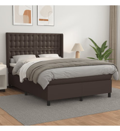 Lit à sommier tapissier avec matelas Marron 140x200 cm