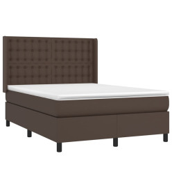 Lit à sommier tapissier avec matelas Marron 140x200 cm
