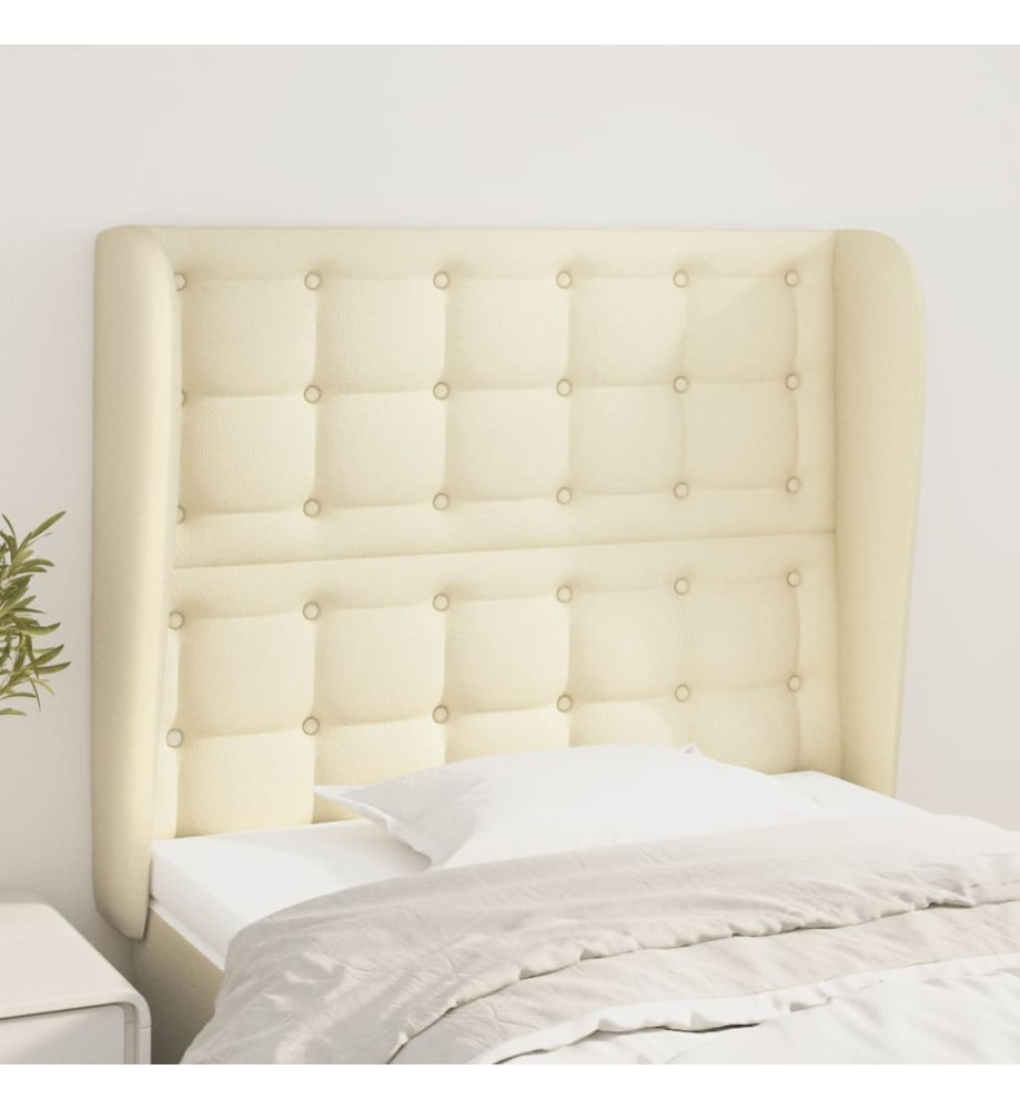 Tête de lit avec oreilles Crème 93x23x118/128 cm Similicuir Tête de lit avec oreilles Crème 93x23x118/128 cm Similicuir