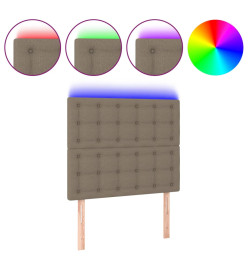 Tête de lit à LED Taupe 80x5x118/128 cm Tissu