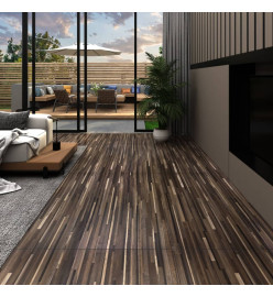 Planche de plancher PVC autoadhésif 5,21 m² 2 mm Marron rayé